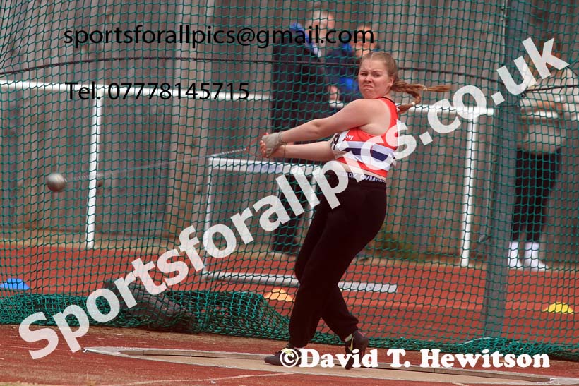 Womens Under-20s hammer, 2024 Northern Senior and Under-20s Track and Field Champs, Middlesbrough.  Photo: David T. Hewitson/Sports for All Pics